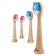 The Humble Co. Bamboe Opzetborstels voor Elektrisch Poetsen (4) Set van 4 bamboe opzetborstels voor een elektrische tandenborstel