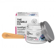 The Humble Co. Humble Tandpasta Kids - Aardbei - Zero Waste Ecologische en vegan tandpasta met fluoride voor kinderen in een glazen bokaaltje
