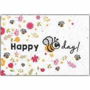 Bloom Your Message Carte de Voeux à Planter - Happy Bee Day Carte d'Anniversaire du papier semences