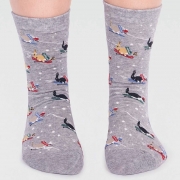 Thought Bio-Katoenen Sokken - Amaryllis Grey Marle Comfortabele sokken van bio-katoen