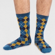 Thought Bio-Katoenen Sokken - Ivan Teal Blue Comfortabele sokken van bio-katoen