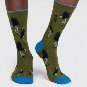 Thought Bamboe Sokken - Heron Bird Moss Green Comfortabele sokken van bamboe en bio-katoen