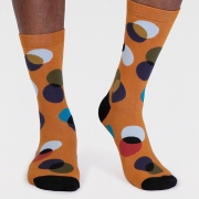 Thought Bio-Katoenen Sokken - Laurent Circles Turmeric Yellow Comfortabele sokken van bio-katoen