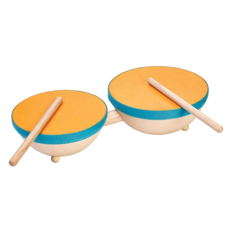 Dubbele Drum (3j+) Leuke met stokjes Plan Toys - Kudzu eco