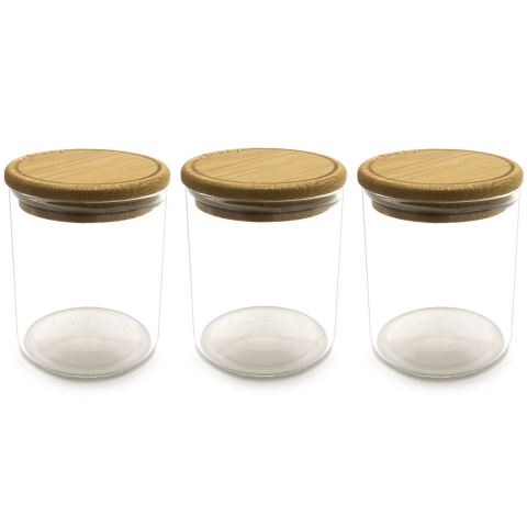 3 pots en verre avec couvercle hermétique Pebbly