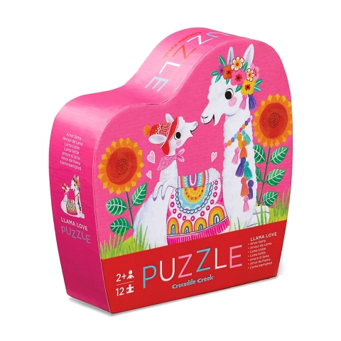 Reis Arrangement Bourgeon Mini Puzzel - Lama - 12 stukken (2j+) Puzzel met 12 stukken van  gerecycleerd karton Crocodile Creek - Kudzu eco webshop