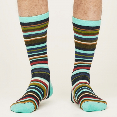 gelijkheid Nieuwheid Missend Bio-Katoenen Sokken - Geometric Pastel Blue Comfortabele sokken van bio- katoen Thought - Kudzu eco webshop