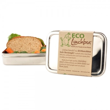Blue Water Bento - Eco Lunchbox Boîte à sandwich Solo Rectangle Boîte à sandwich avec couvercle en acier inoxydable 100 %