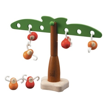 Plan Toys Apenboom (3j+) Evenwichtsspelletje van rubberhout