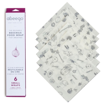 Abeego Tissu en cire d'abeille Abeego - Petit format (6) Lot de 6 petits tissus en cire d'abeille