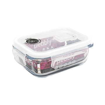 Pebbly Boîte de rangement / Plat allant au four - 400 ml Plat de cuisson en verre borosilicaté avec couvercle