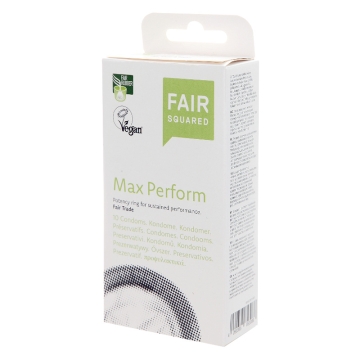 Fair Squared Préservatifs - Max Perform (10 pièces) Préservatifs en caoutchouc naturel issu du commerce équitable