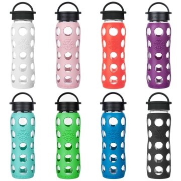 Lifefactory Drinkfles Glas 650 ml Lekvrije drinkfles van glas met silicone sleeve