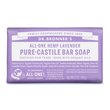 Dr. Bronner's Savon miracle - Lavande Savon multifonctionnel pouvant servir de shampoing solide, de savon pour le corps, de lessive, de mousse à raser, ...