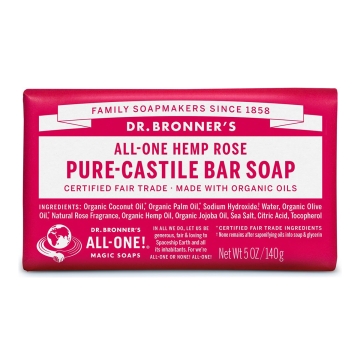Dr. Bronner's Wonderzeep - Roos Multifunctionele zeep dat kan dienen als shampoobar, lichaamszeep, wasmiddel, scheerschuim, ...