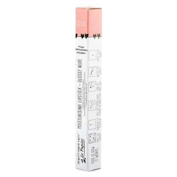 Beauty Made Easy Rouge à lèvres - Nude brillant - Corail Rouge à lèvres végétal et brillant, présenté dans un emballage en papier