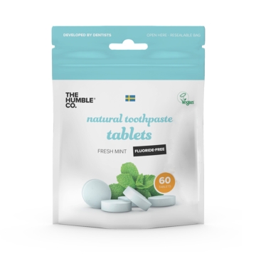 The Humble Co. Humble Tandpastatabletten zonder Fluor (60) 60 tabletten voor het tandenpoetsen zonder fluor