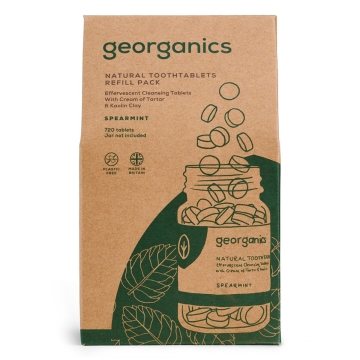 Georganics Navulling Tandpastatabletten - Munt (720) 720 tabletten voor het tandenpoetsen met milde muntsmaak