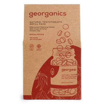 Georganics Navulling Tandpastatabletten - Eucalyptus (720) 720 tabletten voor het tandenpoetsen met eucalyptussmaak