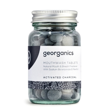 Georganics Mondwatertabletten - Actieve Kool (180) 180 oplosbare mondwatertabletten met pepermuntsmaak