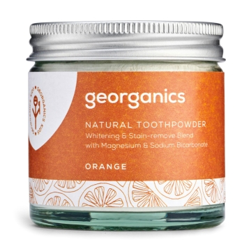 Georganics Tandpastapoeder - Sinaasappel Van nature witmakend tandpoeder zonder fluoride met sinaasappelsmaak