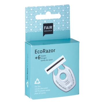 Fair Squared Eco Scheermes + 6 Mesjes Scheermes van gerecycleerd plastic met 6 mesjes