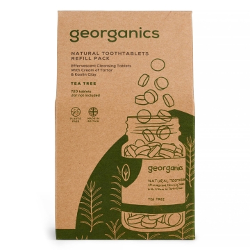 Georganics Navulling Tandpastatabletten - Tea Tree (720) 720 tabletten voor het tandenpoetsen met tea treesmaak