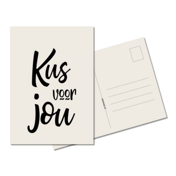 Mooi Eco Carte de vœux - Un baiser pour toi Carte de vœux en papier écologique, un geste attentionné