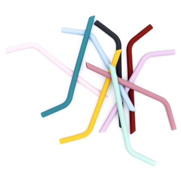 We Might Be Tiny Bendie Rietjes + Schoonmaakborstel Set van 5 rietjes voor kinderen van voedselveilige silicone