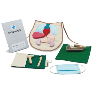 Plan Toys Operatieset (3j+) Chirurgische set van rubberhout, Planwood en katoen