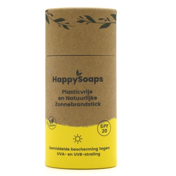 HappySoaps Zonnestick SPF20 Natuurlijke zonnecrème in kartonnen stick