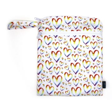 Cheeky Wipes Dubbele Luiertas Medium - Hartjes Tasje met uitneembaar wasnetje, ideaal voor een middagje uit