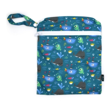 Cheeky Wipes Dubbele Luiertas Medium - Walvis Tasje met uitneembaar wasnetje, ideaal voor een middagje uit