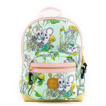 Pick & Pack Petit sac à dos - Souris - Vert Sac à dos avec un joli motif, fabriqué à partir de bouteilles en PET recyclées