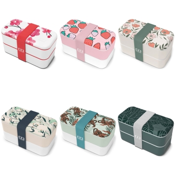 Monbento Brooddoos MB Original Graphic Brooddoos van BPA-vrij plastic met 2 compartimenten