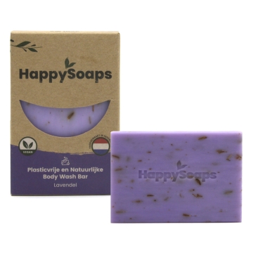 HappySoaps Body Wash Bar Purple Lavender Rain Solide lichaamszeep voor de beschadigde huid