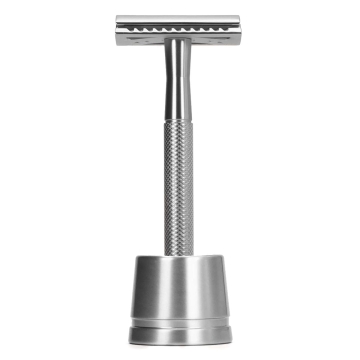 Bambaw Safety Razor Scheermes + Houder - Zilver Zero waste scheermes met houder voor een levenlang scheren