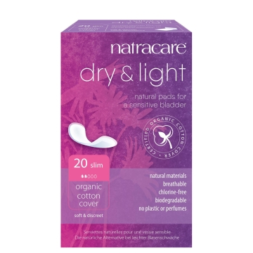 Natracare Incontinentieverbanden - Dry & Light - Slim Biologisch afbreekbare incontinentieverbanden van bio-katoen en cellulose