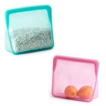 Stasher Stasher Stand Up - Mid Hersluitbaar, lekvrij silicone zakje als alternatief voor de diepvrieszak