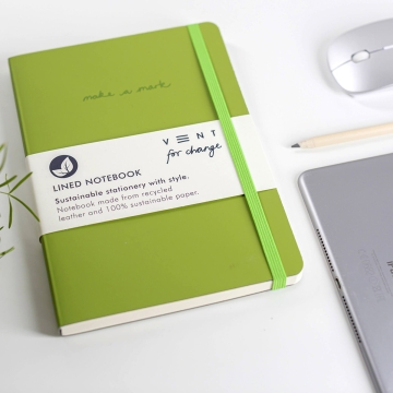 Vent For Change Carnet Make a Mark A5 Carnet au format A5 avec couverture en cuir recyclé
