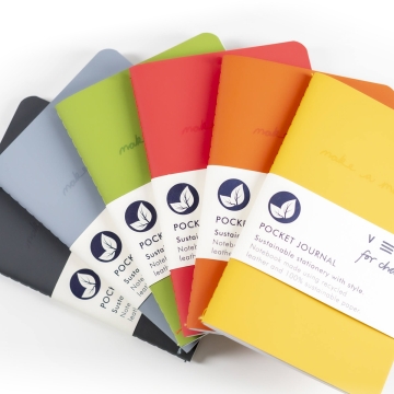 Vent For Change Carnet de notes Make a Mark A6 Carnet de notes au format A6 avec une couverture en cuir recyclé