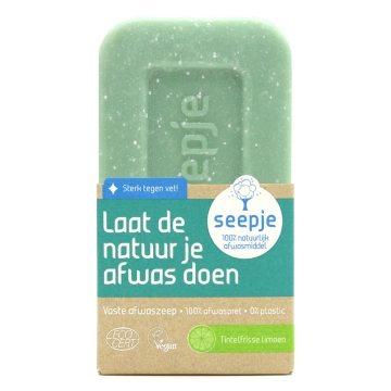 Seepje Solide Afwaszeep - Tintelfrisse Limoen Plantaardig en fairtrade zeep voor de afwas op basis van wasnoten