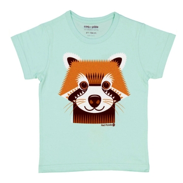 CoQ en PâTe T-shirt Mibo Panda roux T-shirt joyeux en coton bio
