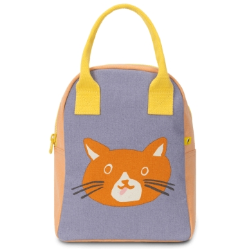 Fluf Lunchtas Zipper Cat Grote lunchtas van bio-katoen