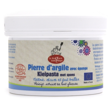 La Drogerie Ecologique Pâte d'argile Pâte nettoyante multi-usages avec éponge en argile