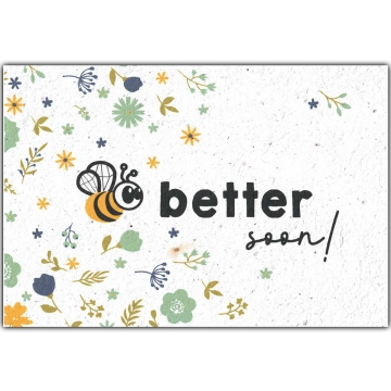 Bloom Your Message Bloeiwenskaart Bee Better Soon Plantbare wenskaart