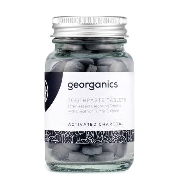 Georganics Tandpastatabletten - Actieve Kool (120) 120 tabletten voor het tandenpoetsen met pepermuntsmaak