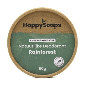 HappySoaps Deodorant - Rainforest Natuurlijke deocrème zonder natrium bicarbonaat in een kartonnen doosje