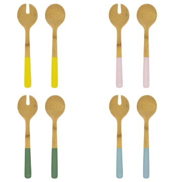 Pebbly Bamboe Slalepels - Spring Set van 2 slalepels van bamboe