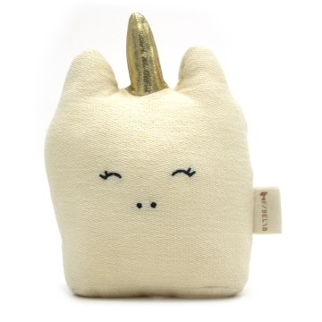Fabelab Peluche musicale - Licorne Peluche en coton bio et rembourrage de maïs avec musique